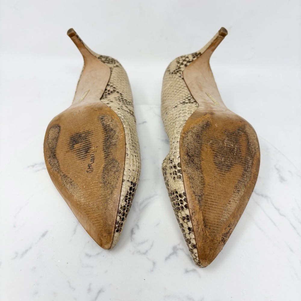 Louise et Cie Jordyna Snake Print Leather Pointed Toe Kitten Heels Shoes Size 8M - Picture 6 of 10